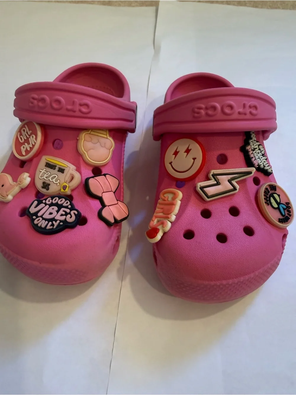 CROCS Kids Pink Clog with Colorful Jibbitz Charms